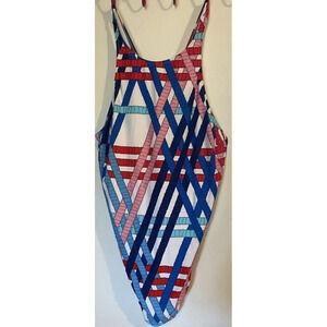 NEW Sonsie By Gracing GBM Swimsuit Geometric 22W Wire Adjustable‎ Red White Blue